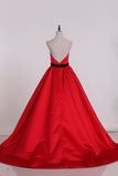 2024 Satin A Line Prom Dresses Halter With PA2G6M2A