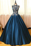 2024 Sexy Open Back High Neck Prom Dresses A Line PN7YYQNS