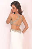 2024 Prom Dresses Scoop Beaded Bodice Mermaid Spandex PX69NZA7