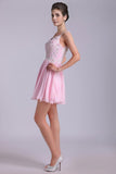 2024 Straps A-Line/Princess Homecoming Dresses Chiffon PGKEQLSS