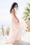 Halter Backless Chiffon Beach Wedding Dresses With Appliques STKPR1EZ5X1