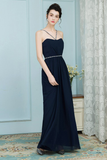 Mariyah A-Line/Princess Sleeveless Floor Length Natural Waist Chiffon Straps Bridesmaid Dresses