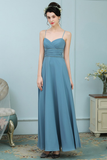 Cameron Spaghetti Straps A-Line/Princess Sleeveless Natural Waist Floor Length Chiffon Bridesmaid Dresses