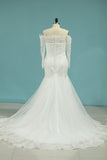 2024 Wedding Dresses Mermaid Strapless Chapel Train With P2PHGJX4