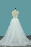 2024 Lace V Neck Wedding Dresses Mermaid With Sash P8Y3Q27P