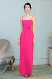 Aspen Chiffon Natural Waist Spaghetti Straps Floor Length Sleeveless Sheath/Column Bridesmaid Dresses