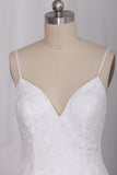 2024 Open Back Lace Spaghetti Straps Sweep Train PZ42RZSP