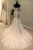 Gorgeous Sweetheart Mermaid Lace Appliqued Wedding Dresses Strapless Bridal STKPJ18HD74