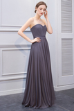 Carlie Sweetheart Natural Waist Floor Length Chiffon Sleeveless Bridesmaid Dresses