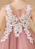 Chic Asymmetrical Sleeveless Applique Tulle Flower Girl Dresses