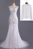 2024 Sweetheart Beaded Bodice Sheath/Column Wedding Dress With PF7FCEEQ