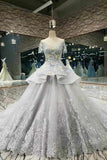 2024 New Arrival Scoop Neck Wedding Dresses V-Back With Appliques And PFPJ4G7S