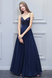 Amelia Spaghetti Straps Floor Length Chiffon Natural Waist Sleeveless Sequins A-Line/Princess Sweetheart Bridesmaid Dresses