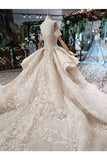 Ball Gown Wedding Dresses 2 Meter Train Off The Shoulder Top Quality Appliques PS466ZYL