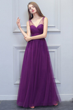 Britney Tulle Natural Waist Floor Length A-Line/Princess Sweetheart Sleeveless Bridesmaid Dresses