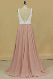 2024 Scoop Prom Dresses A Line Chiffon With Beading PGA44B11