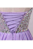 Homecoming Dresses A Line Short/Mini Sweetheart Chiffon With Beads Color P5PSQ16N