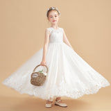 Cute Cap Sleeves Ivory Tulle Flower Girl Dresses With Beading