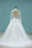 2024 Scoop A-Line Wedding Dresses Court Train Tulle With P1D5MLMC