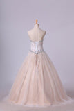 2024 Quinceanera Dresses Sweetheart Beaded Neckline And Waistline Ball PNT9FGEG