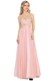 2024 A Line Spaghetti Straps Prom Dresses Chiffon With Beads PCHMT2AK