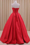 2024 New Arrival Strapless Prom Dresses A Line Satin PPGMM9SN