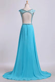 2024 Chiffon Bateau A-Line Beaded Bodice With A Keyhole PPDXXA8A