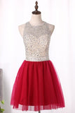 2024 Tulle Scoop Homecoming Dresses A Line Tulle PMH2G9J7