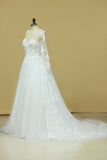 2024 Hot Long Sleeves Wedding Dresses Scoop Tulle With P3GHM5MA