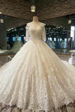 2024 Marvelous Wedding Dresses A Line With Beading Royal LuxuryTrain PZQK515X