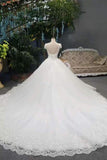 2024 New Arrival Wedding Dresses Lace Up Scoop Lace Up With Appliques PAB6CEYG