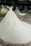 2024 New Arrival Off The Shoulder Wedding Dresses With Lace Up Back And PP7H78AM