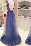 2024 Prom Dresses A-Line V-Neck Floor-Length Tulle PRJB8NJR