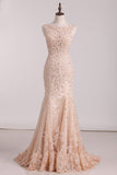 2024 Prom Dresses See-Through Scoop With Applique And PKY5LRTK