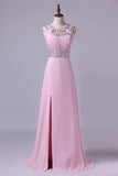 2024 Scoop Prom Dresses A Line Sweep Train PDM93E7E