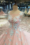 2024 Low Price Floral Prom Dresses Pink Color With Handmade Flowers PSZG2K8H