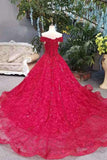 2024 Good Quality Lace Burgundy/Maroon Wedding Dresses Lace Up A-Line Off PQEZA3A6