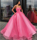 Sweetheart Strapless Yellow Long Modest Prom Gown, Ball Gown Quinceanera Dresses STK15441