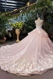 2024 New Arrival Marvelous Floral Wedding Dresses Lace Up Scoop Neck PFCPZJZD