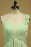 2024 New Arrival One Shoulder Bridesmaid Dress Chiffon PNA6LL7K