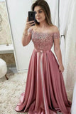 2024 Sexy Cap Sleeve A-Line Satin Evening Dress Floor-Length