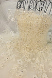 2024 New Arrival Luxury Floral Wedding Dresses A-Line Court Train Tulle With Beads And P9AXY7SR