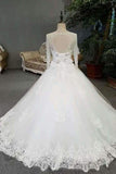 2024 Long Sleeves Wedding Dresses Scoop Neck Neck With Appliques Lace PND8FDDG