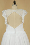 2024 New Arrival V Neck Wedding Dresses Ruffled Bodice A Line Tulle & Lace PDR29F45