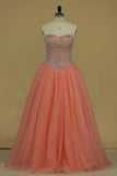 2024 Floor Length Sweetheart Beaded Bodice Quinceanera Dresses Ball Gown PQABB416