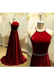 2024 Spaghetti Straps Prom Dresses A Line Satin With PR23X7M3