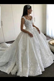 Ball Gown Straps Sweetheart Wedding Dresses Appliques PK4RMSYE