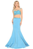 2024 Two-Piece Scoop Prom Dresses Mermaid Satin PGSCYGPZ