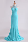 2024 Prom Dresses Scoop Mermaid Spandex With Beading PFG7DM1P