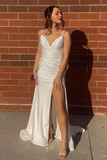 Elegant Ivory Spaghetti Straps Rhinestones Prom Dress